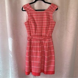 Dressbarn Women’s Size 8 Coral Pink and White Sleeveless Dress NWOT
